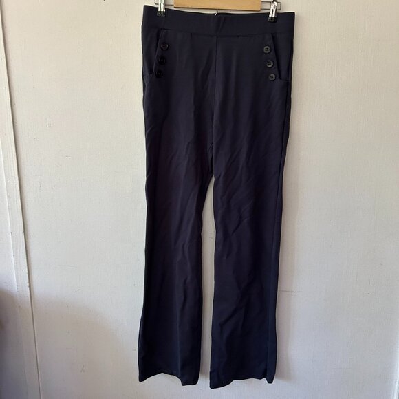 Betabrand Pull On Trousers Womens Large Long Pants Navy Pockets Stretch - Picture 1 of 8